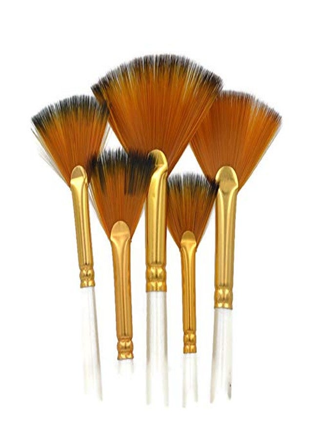 ArtBee® ArtBee Painting Brushes Set for Acrylic, Oil and Watercolor Painting (Fan Brushes with Sponge-Set of 6) - Image 4